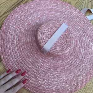 Elegant Pink Straw Hat